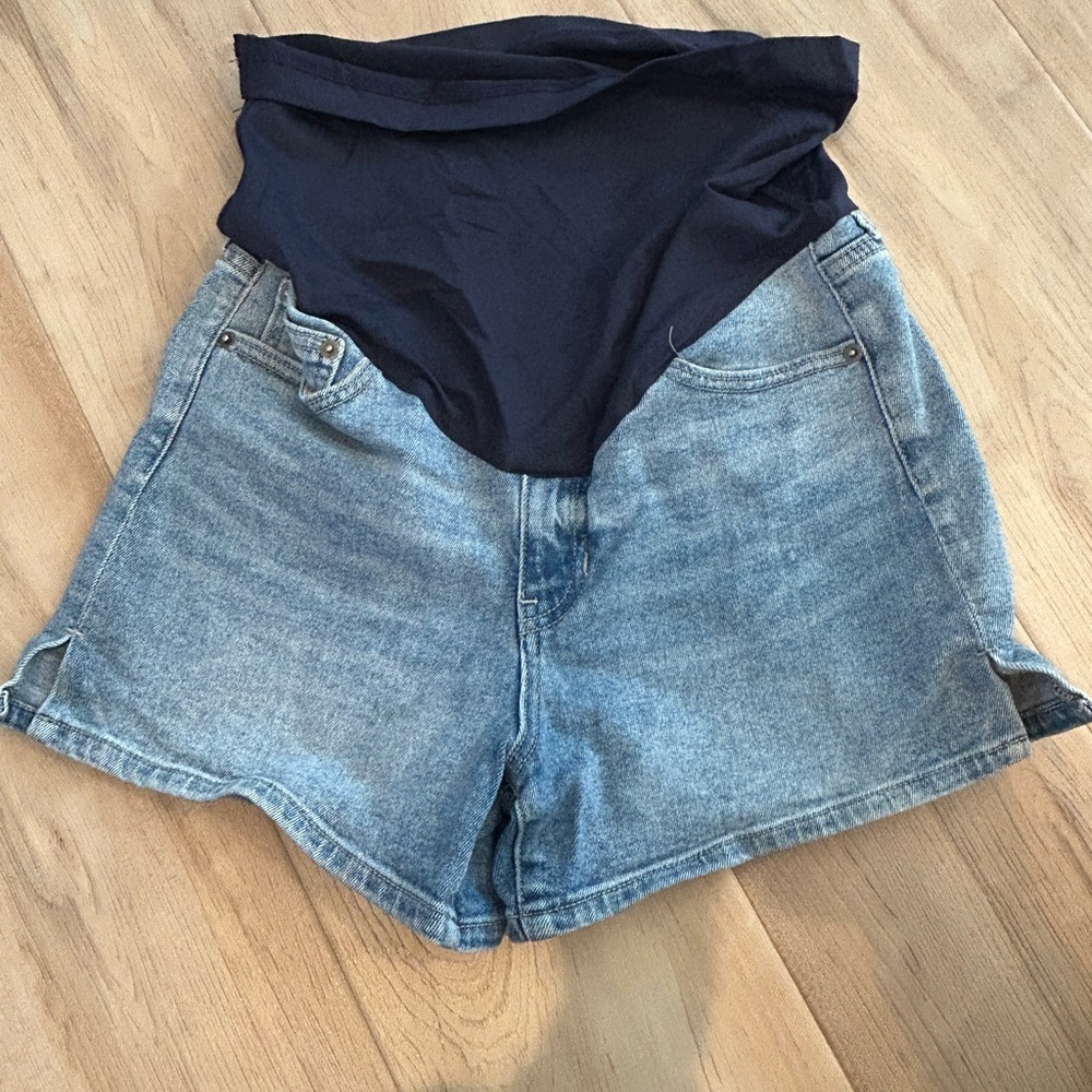 Pinkblush High Waist Denim Shorts - Blue and Black